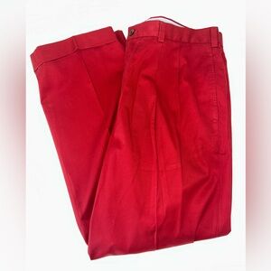 Brooks Brothers men’s Elliot red pleated cuffed Pants size W38 L30